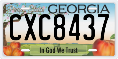 GA license plate CXC8437