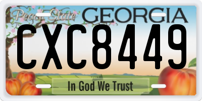 GA license plate CXC8449