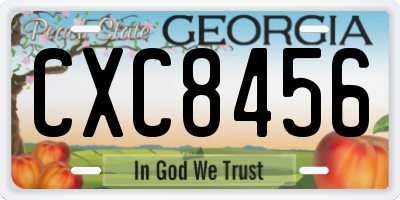 GA license plate CXC8456