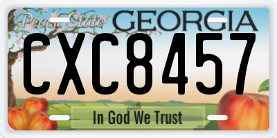 GA license plate CXC8457