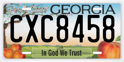 GA license plate CXC8458
