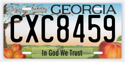 GA license plate CXC8459