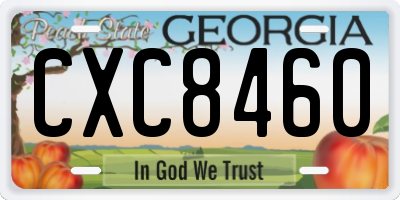 GA license plate CXC8460