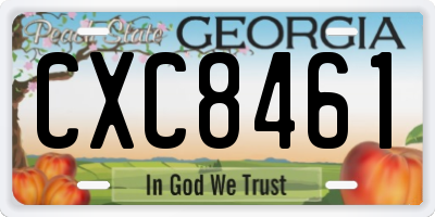 GA license plate CXC8461