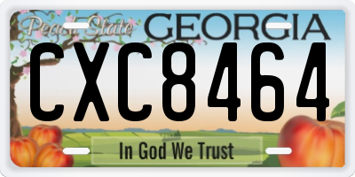 GA license plate CXC8464
