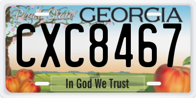 GA license plate CXC8467