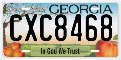 GA license plate CXC8468