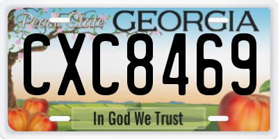GA license plate CXC8469