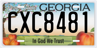 GA license plate CXC8481