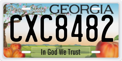GA license plate CXC8482