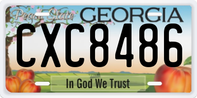 GA license plate CXC8486