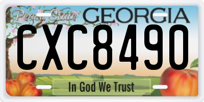GA license plate CXC8490