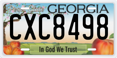 GA license plate CXC8498