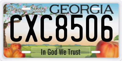 GA license plate CXC8506