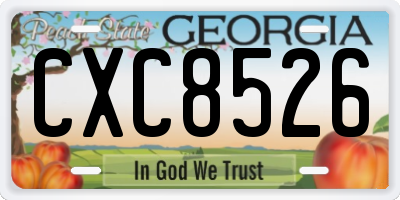 GA license plate CXC8526