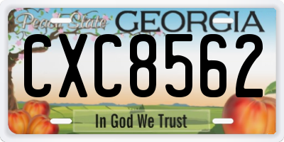 GA license plate CXC8562