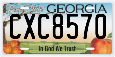 GA license plate CXC8570