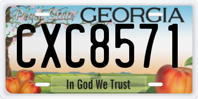 GA license plate CXC8571
