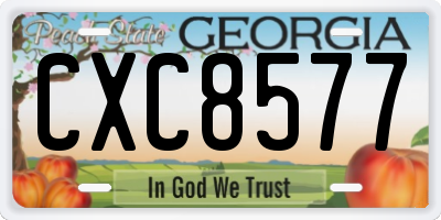 GA license plate CXC8577