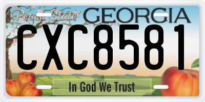 GA license plate CXC8581