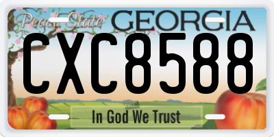 GA license plate CXC8588