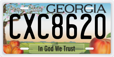 GA license plate CXC8620
