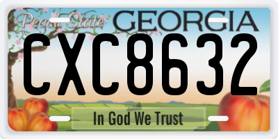 GA license plate CXC8632