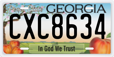 GA license plate CXC8634