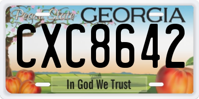GA license plate CXC8642