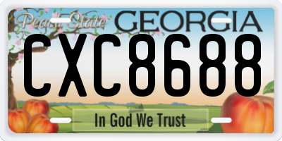GA license plate CXC8688