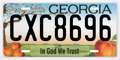 GA license plate CXC8696
