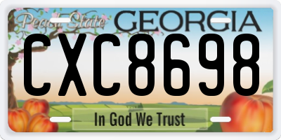 GA license plate CXC8698