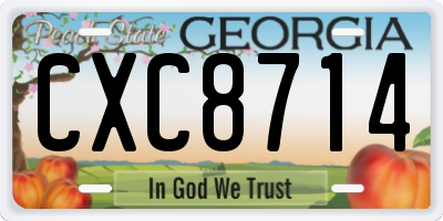 GA license plate CXC8714