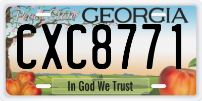 GA license plate CXC8771