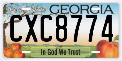 GA license plate CXC8774