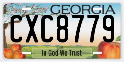 GA license plate CXC8779