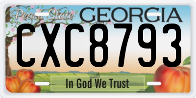 GA license plate CXC8793