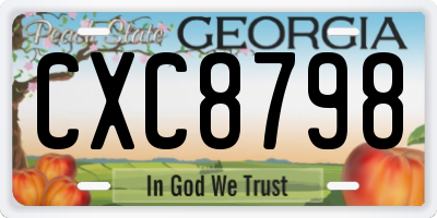 GA license plate CXC8798