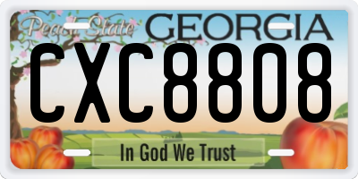 GA license plate CXC8808