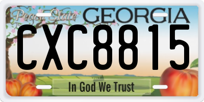 GA license plate CXC8815
