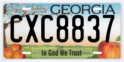 GA license plate CXC8837
