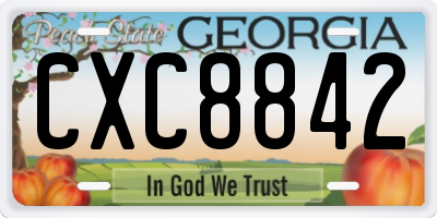 GA license plate CXC8842