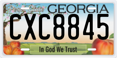 GA license plate CXC8845