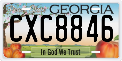 GA license plate CXC8846