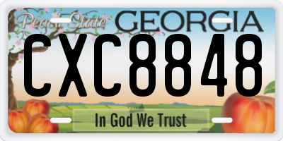 GA license plate CXC8848