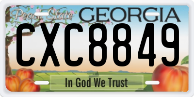GA license plate CXC8849
