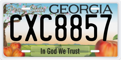 GA license plate CXC8857