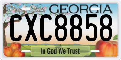 GA license plate CXC8858