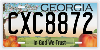 GA license plate CXC8872