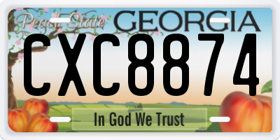 GA license plate CXC8874